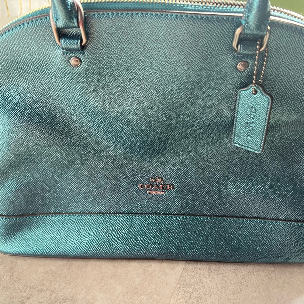 Coach Turquoise Leather Satchel